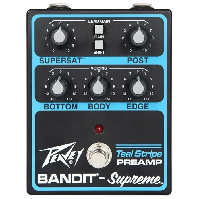 Peavey Legacy Series Bandit Supreme Teal Stripe Preamp Pedal (PVBANSUPREME) - Gsus4