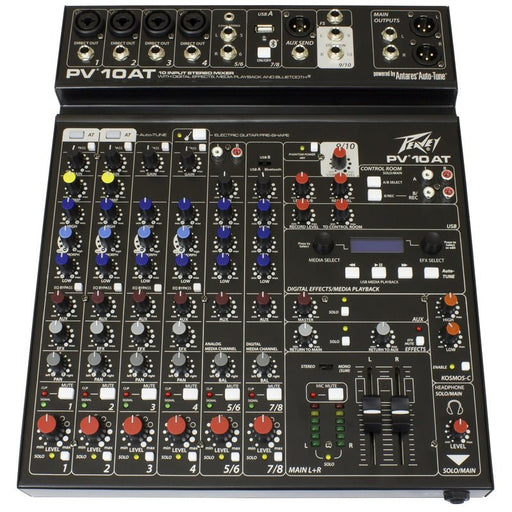 Peavey PV Series "PV-10AT" Compact 10-Channel Mixer with Bluetooth & Antares Auto-Tune (PV10AT) - Gsus4