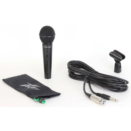 Peavey PVi100 Dynamic Cardioid Microphone in Black with XLR-QTR Cable (PVI10014) - Gsus4