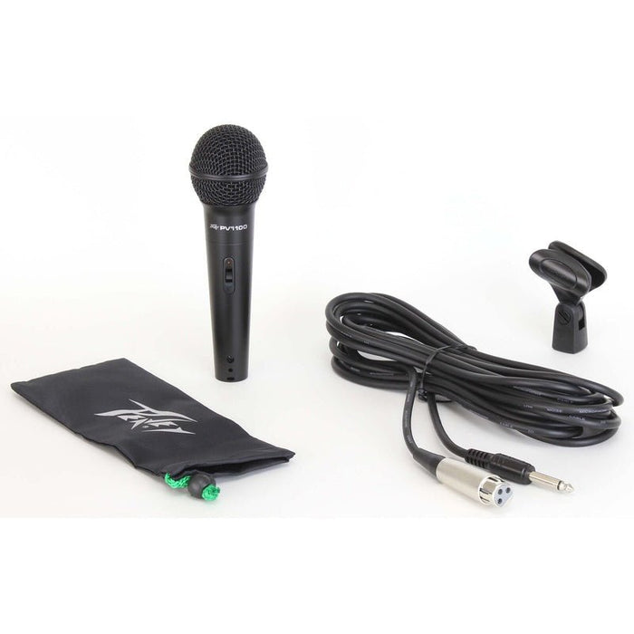 Peavey PVi100 Dynamic Cardioid Microphone in Black with XLR-QTR Cable (PVI10014) - Gsus4