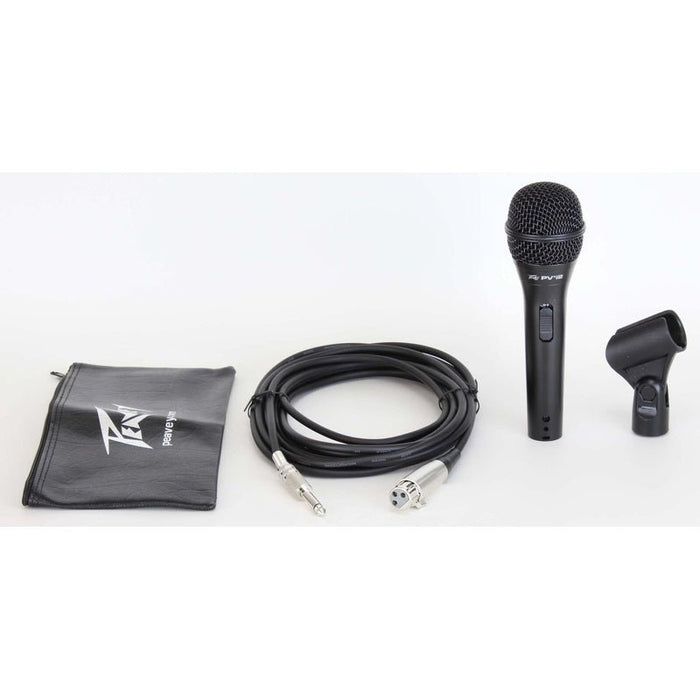 Peavey PVi2 Dynamic Cardioid Microphone in Black with XLR-QTR Cable (PVI214) - Gsus4