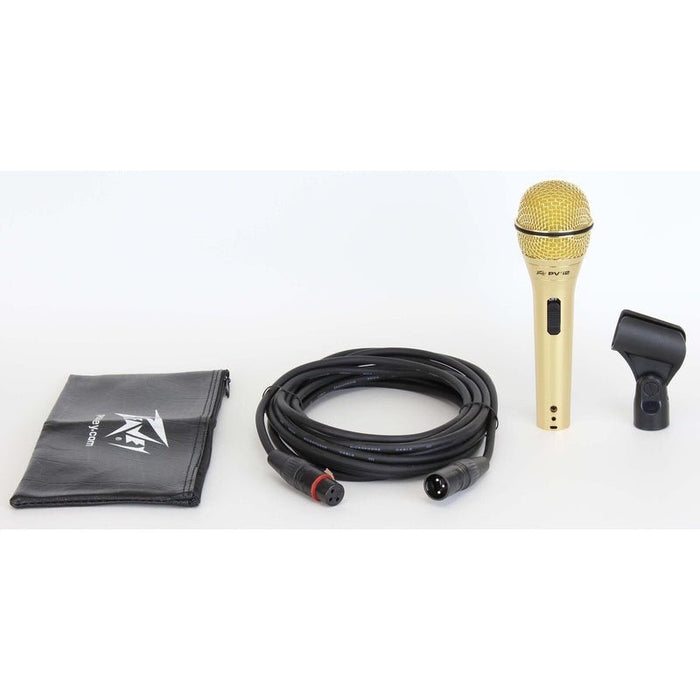 Peavey PVi2 Dynamic Cardioid Microphone in Gold with XLR-XLR Cable (PVI2GXLR) - Gsus4