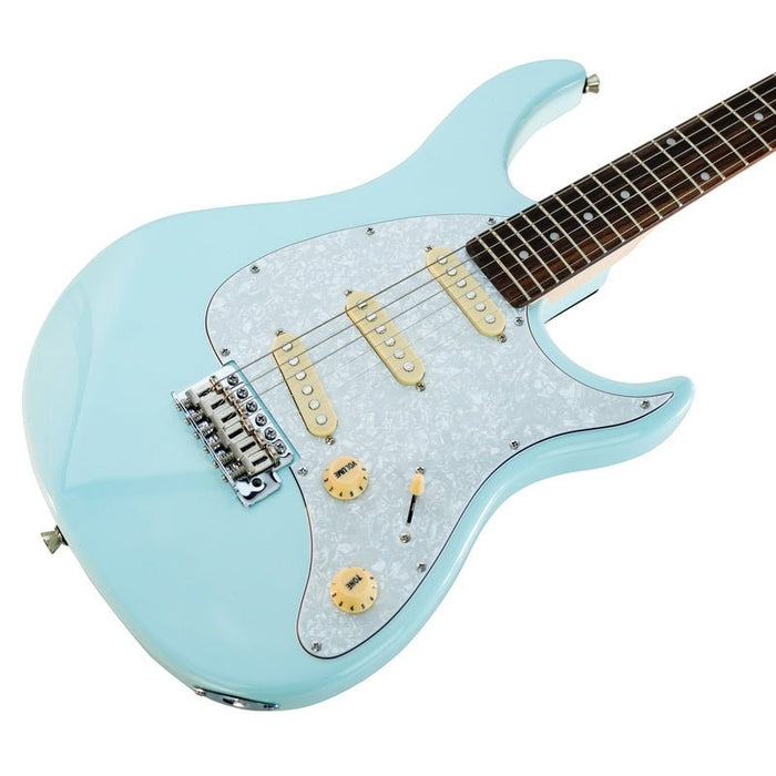 Peavey Raptor Custom Series Electric Guitar in Columbia Blue (3SC) (PVRAPCUSCB) - Gsus4