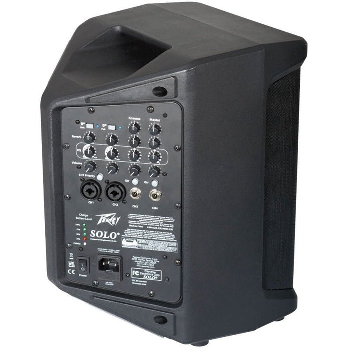 Peavey Solo Portable Battery Powered PA System, 4-Channel, 90 Watts (PVSOLOPORTPA) - Gsus4