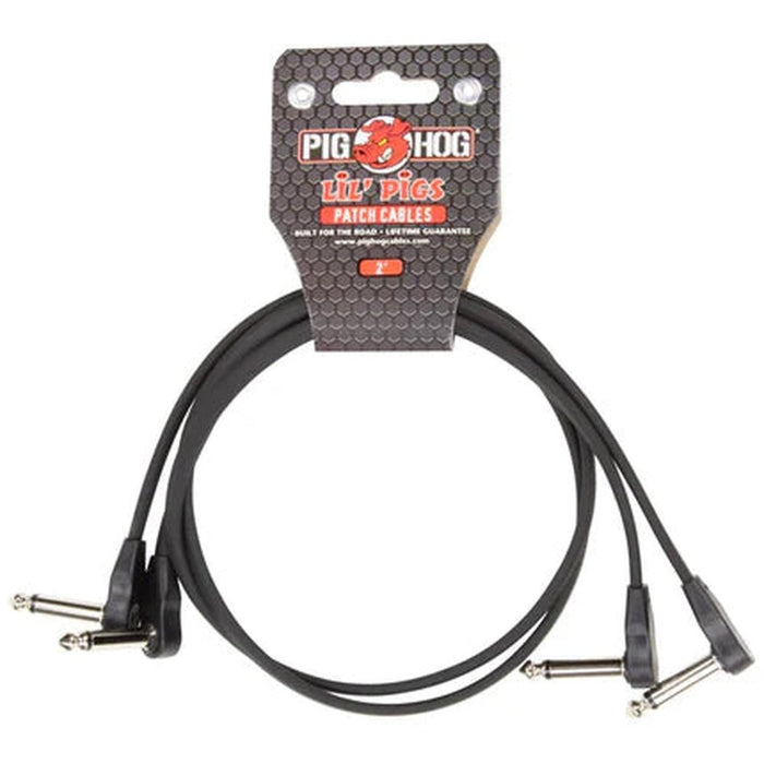 Pig Hog Lil' Pigs Low Profile PHLSK2BK 2' Black Patch Cables (2 Pack) (PHLSK2BK) - Gsus4