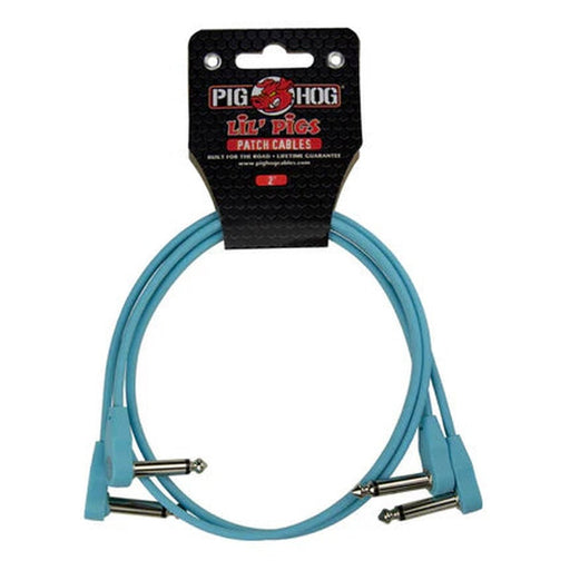 Pig Hog Lil' Pigs Low Profile PHLSK2DB 2' Daphne Blue Patch Cables (2 Pack) (PHLSK2DB) - Gsus4