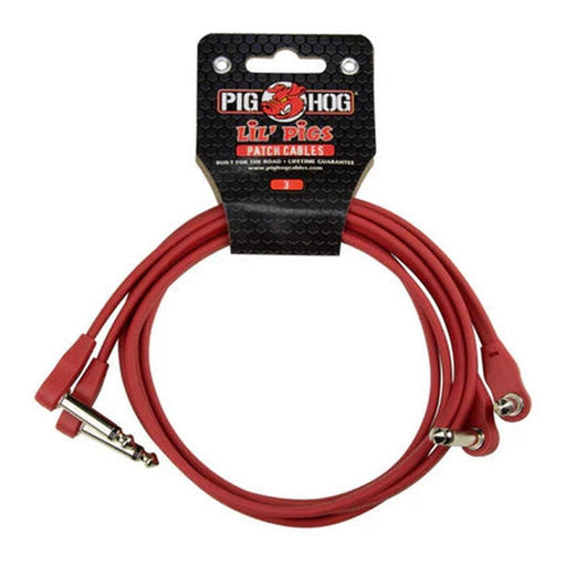 Pig Hog Lil' Pigs Low Profile PHLSK3CA 3' Candy Apple Red Patch Cables (2 Pack) (PHLSK3CA) - Gsus4