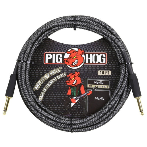 Pig Hog PCH10AG 10ft Straight/Straight Braided Instrument Cable in Amplifier Grill Grey (PCH10AG) - Gsus4