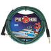 Pig Hog PCH10TABR 10ft Straight/Right Angle Braided Instrument Cable in Tahitian Blue (PCH10TABR) - Gsus4