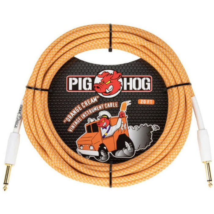 Pig Hog PCH202OC Orange Créme 2.0 Instrument Cable, 20ft (PCH202OC) - Gsus4