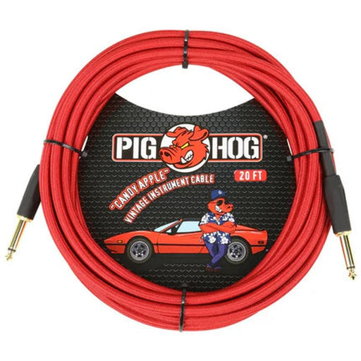Pig Hog PCH20CA 20ft Straight/Straight Braided Instrument Cable in Candy Apple Red (PCH20CA) - Gsus4