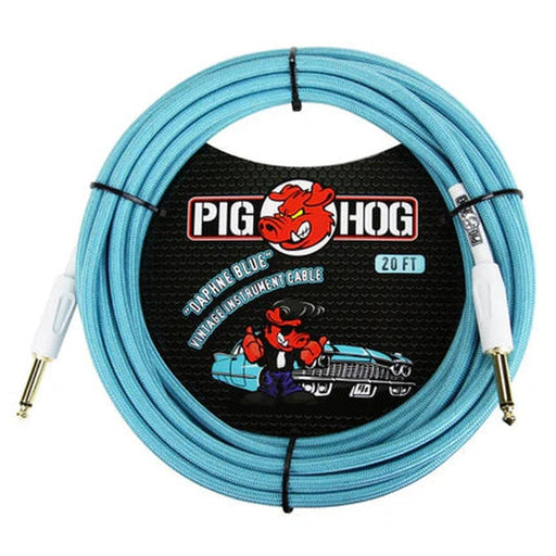Pig Hog PCH20DB 20ft Straight/Straight Braided Instrument Cable in Daphne Blue (PCH20DB) - Gsus4