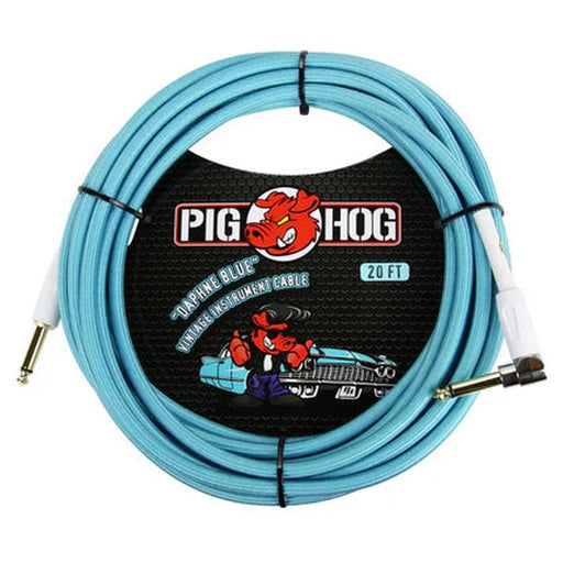 Pig Hog PCH20DBR 20ft Straight/Right Angle Braided Instrument Cable in Daphne Blue (PCH20DBR) - Gsus4