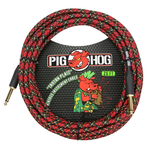 Pig Hog PCH20PL 20ft Straight/Straight Braided Instrument Cable in Tartan Plaid (PCH20PL) - Gsus4