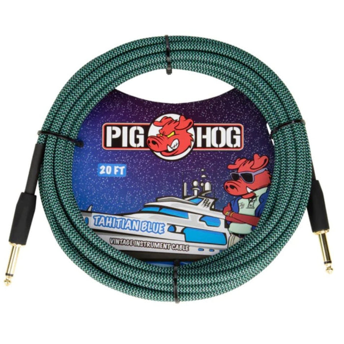 Pig Hog PCH20TAB “Tahitian Blue” Instrument Cable, 20ft (PCH20TAB) - Gsus4