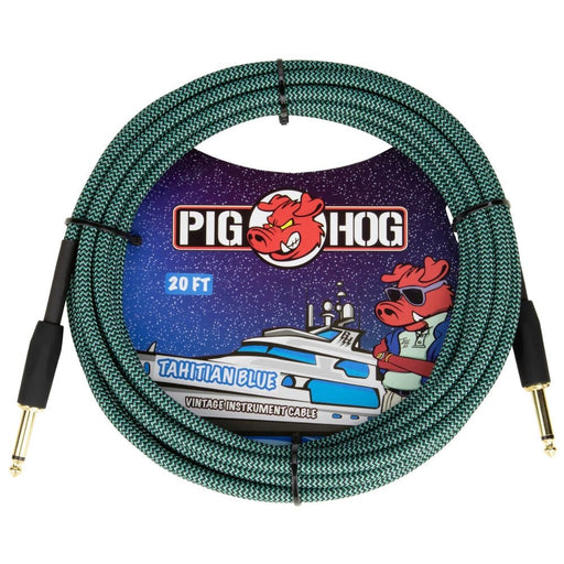 Pig Hog PCH20TABR 20ft Straight/Straight Braided Instrument Cable in Tahitian Blue (PCH20TABR) - Gsus4