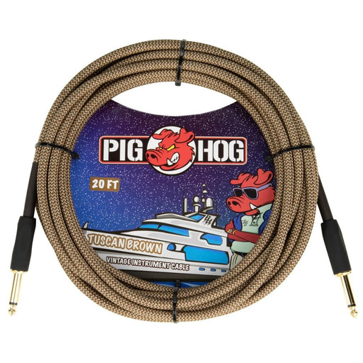 Pig Hog PCH20TBR 20ft Straight/Straight Braided Instrument Cable in Tuscan Brown (PCH20TBR) - Gsus4