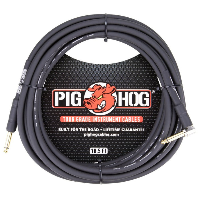 Pig Hog PH186R 18.5ft 1/4 - 1/4 Right angle 8mm Instrument Cable (PH186R) - Gsus4