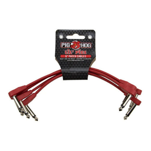 Pig Hog PHLSK6CA Lil' Pigs 6" Candy Apple Red Patch Cables (4 Pack) (PHLSK6CA) - Gsus4