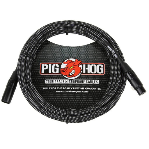 Pig Hog PHM10BKW Black & White 10ft XLR Micrphone Cable (PHM10BKW) - Gsus4