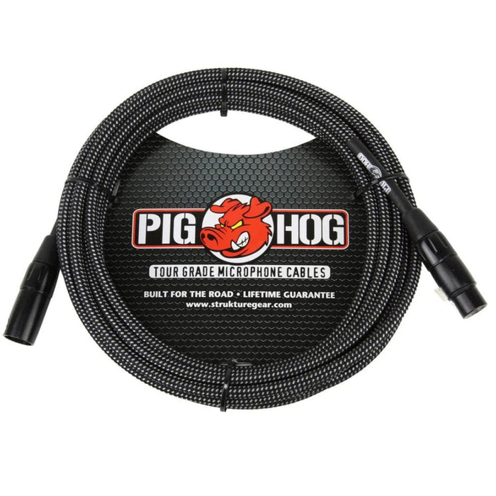 Pig Hog PHM10BKW Black & White 10ft XLR Micrphone Cable (PHM10BKW) - Gsus4