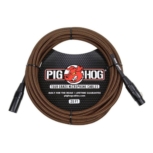 Pig Hog PHM20ORG Black & Orange Woven Mic Cable, 20ft XLR (PHM20ORG) - Gsus4
