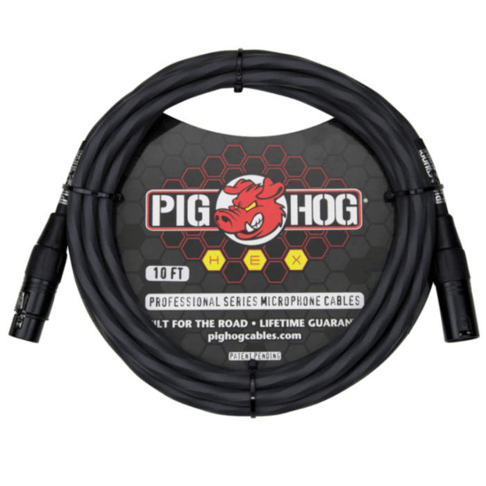 Pig Hog PHMH10GR Hex Series Mic Cable, 10ft – Grey (PHMH10GR) - Gsus4