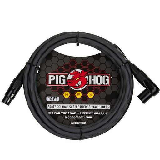 Pig Hog PHMH10GRR Right Angle Hex Core XLR Grey (PHMH10GRR) - Gsus4