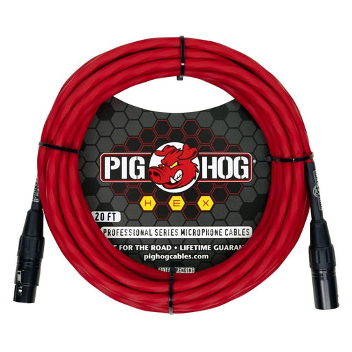 Pig Hog PHMH20CA Hex Series Mic Cable, 20ft in Candy Apple Red (PHMH20CA) - Gsus4