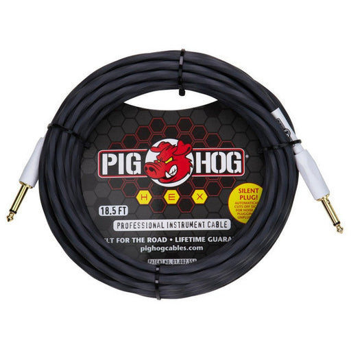 Pig Hog PHSH186GR Hex SILENT PLUG Instrument Cable 18.5ft Grey (PHSH186GR) - Gsus4