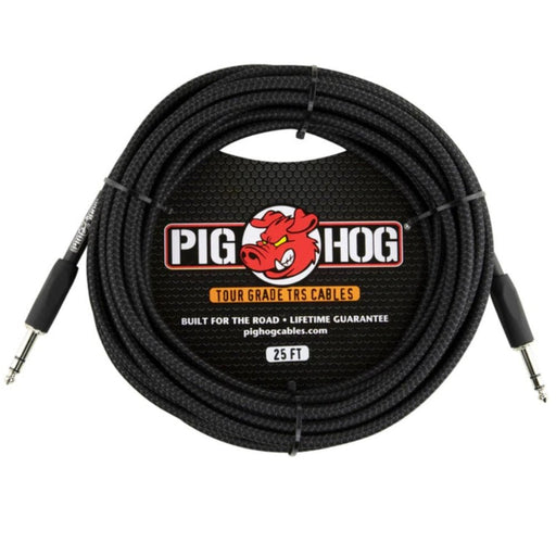 Pig Hog PTRS25BK Vintage Series “Black Woven” TRS Cable, 25 ft (PTRS25BK) - Gsus4