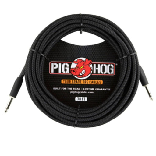 Pig Hog PTRS30BK Vintage Series “Black Woven” TRS Cable, 30 ft (PTRS30BK) - Gsus4