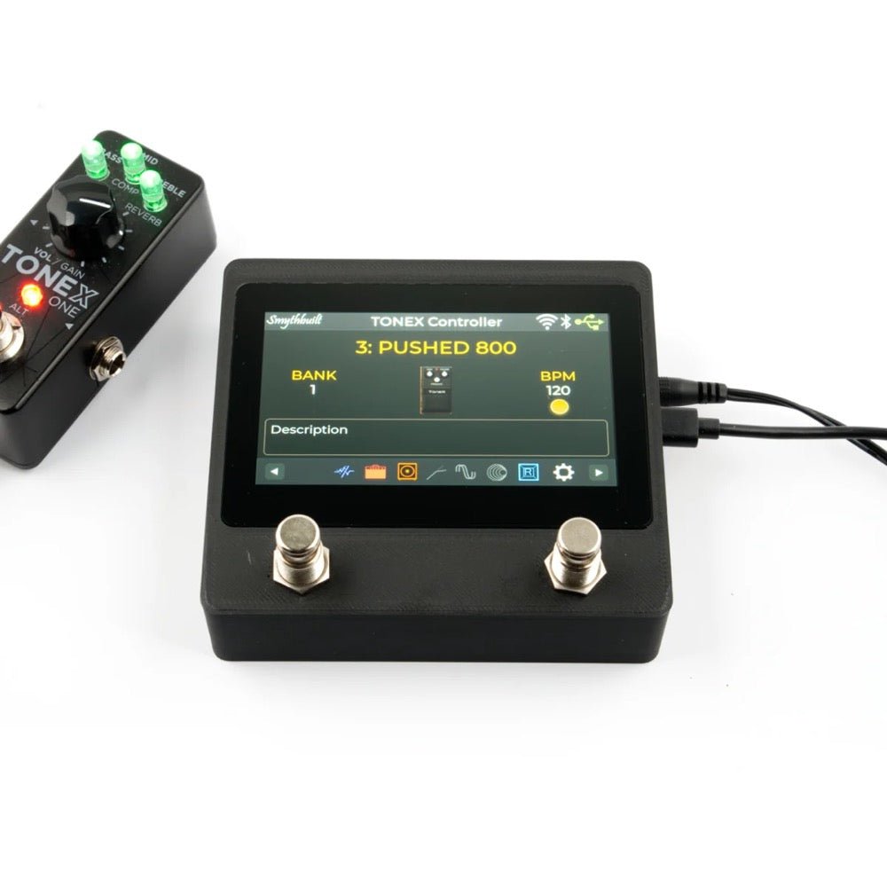 tonex pedal midi PirateMIDI x IK Multimedia TONEX One Controller w/ 4" Touchscreen & Dual  Footswitch