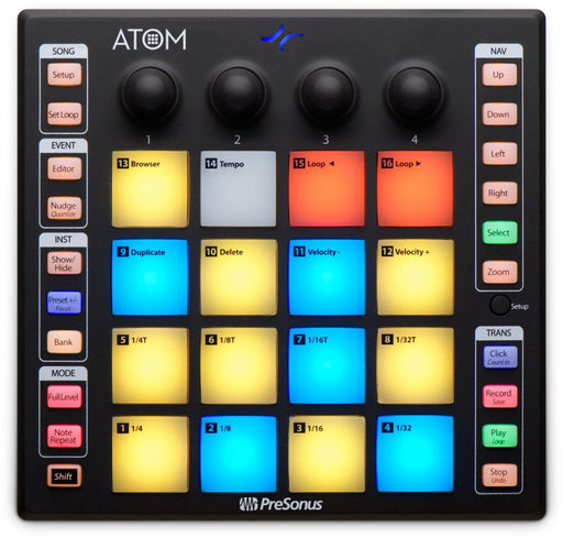 PreSonus | Atom Pad Controller | w/ Studio One Artist & Ableton Live Lite (PRE - ATOM) - Gsus4
