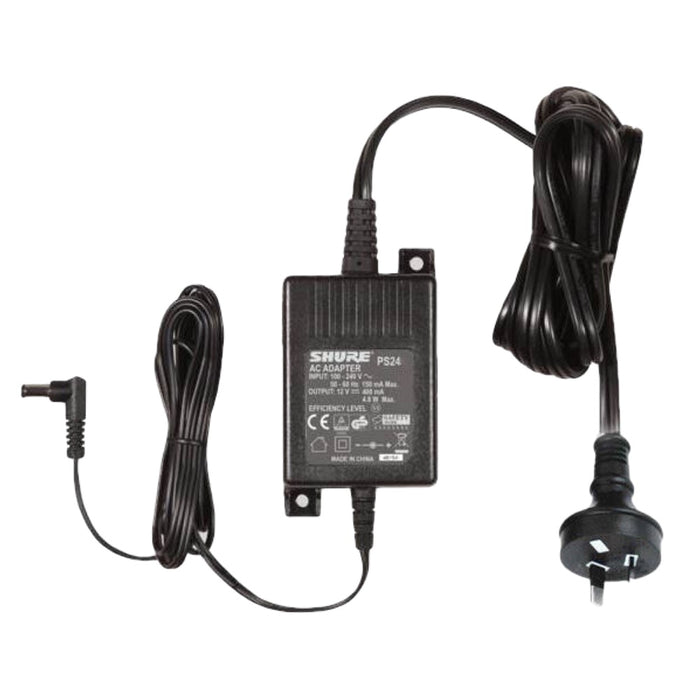 SHURE | PS24 | 12V Power Supply AU Adaptor | For QLXD4 PGXD4 SLXD4 PGX4 BLX4 SVX4