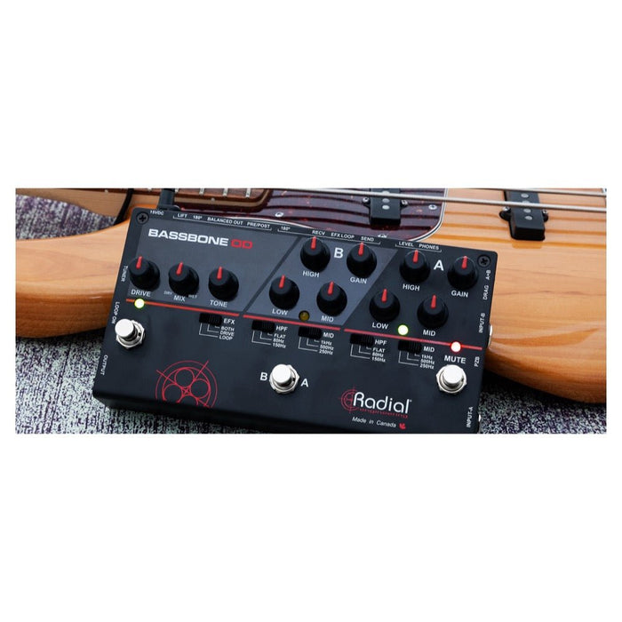 Radial | Bassbone OD | Bass Preamp, 2 - Ch w/ Overdrive, FX loop, DI & Headphone Amp (RA - BASSBONE - OD) - Gsus4