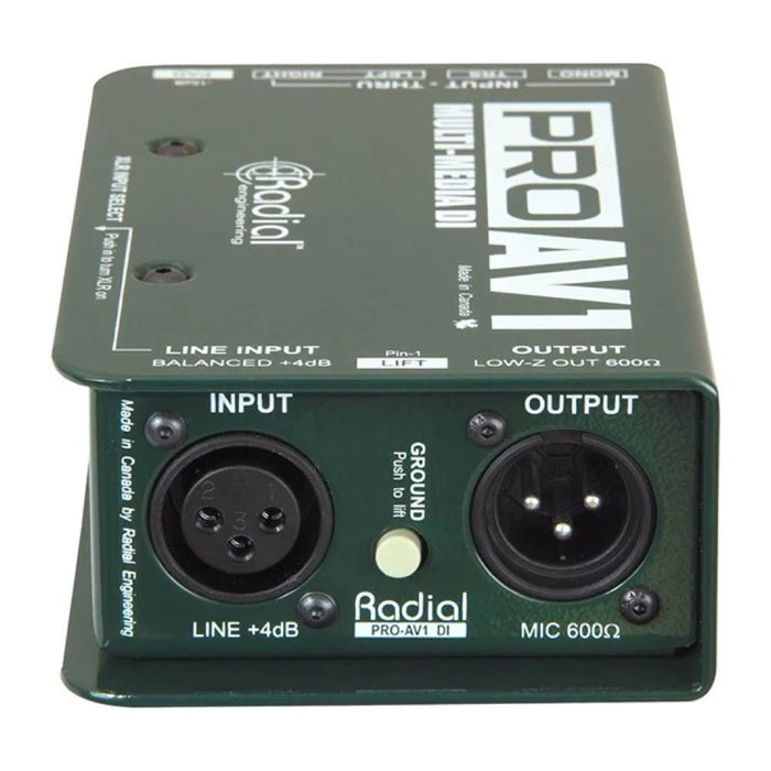 Radial | ProAV1 | Passive Multimedia DI | w/ RCA, 3.5mm, XLR, 1/4" connectors (RA - PROAV1) - Gsus4