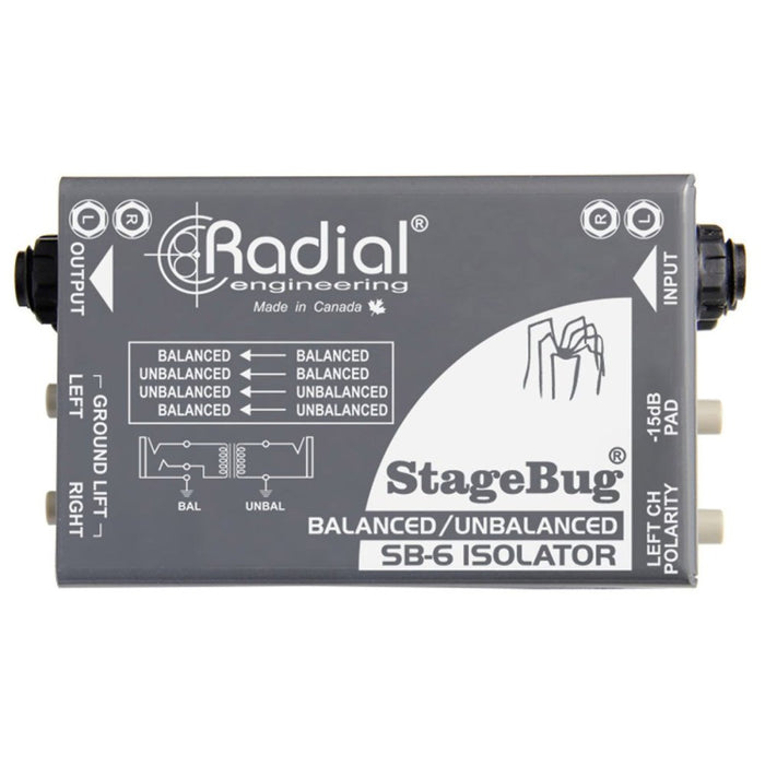 Radial | SB - 6 | StageBug | Dual Channel Passive Audio Isolator (RA - SB - 6) - Gsus4