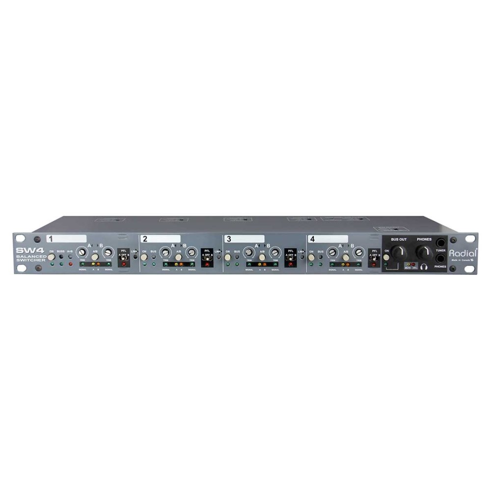 Radial | SWITCH 4 | 4-Ch Auto Switcher | w/ Summed Outputs & PFL - Gsus4