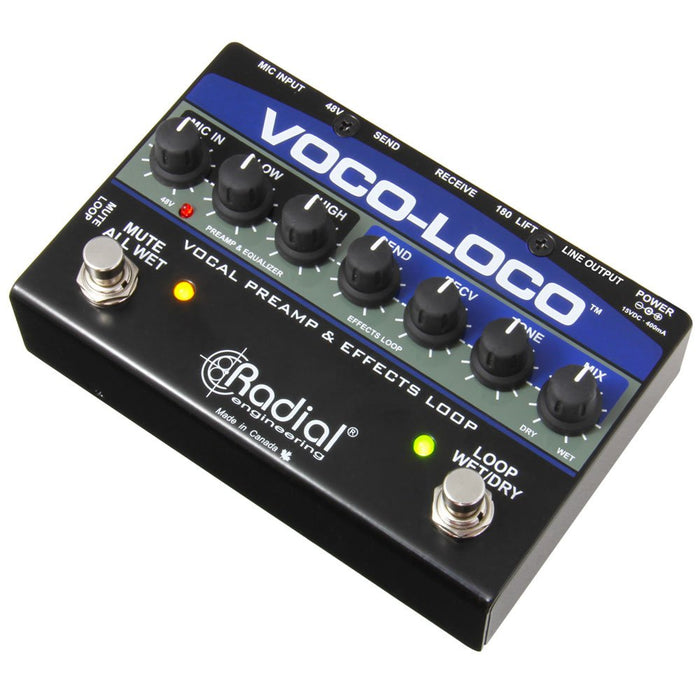 Radial VOCO LOCO Effects Switcher for Vocal or Instrument w/ 48V Phantom & Effects Loop (RA-VOCO-LOCO) - Gsus4