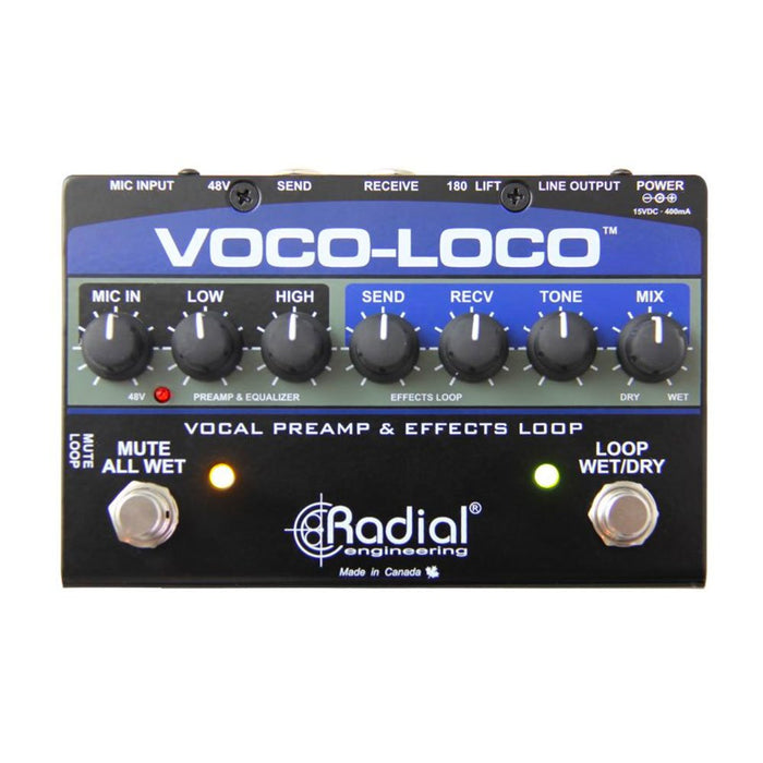 Radial VOCO LOCO Effects Switcher for Vocal or Instrument w/ 48V Phantom & Effects Loop (RA-VOCO-LOCO) - Gsus4