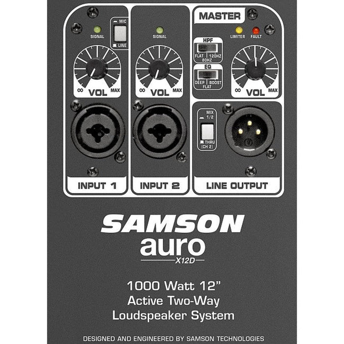 Samson AURO X12D Powered Active PA Speaker (29/AUROX12D) - Gsus4