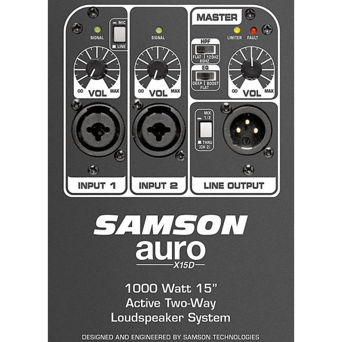 Samson AURO X15D Powered Active PA Speaker (29/AUROX15D) - Gsus4