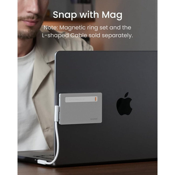 Sharge Disk Plus SSD Enclosure Silver Case With White USB - C Cable (No SSD Included) (SD002W) - Gsus4