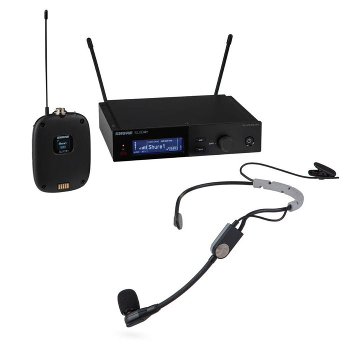Shure Wireless Digital Headworn System SLXD1+ Tx; SM35 Mic; SLXD4+ Rx; Frequency H58 = 520-606 MHz