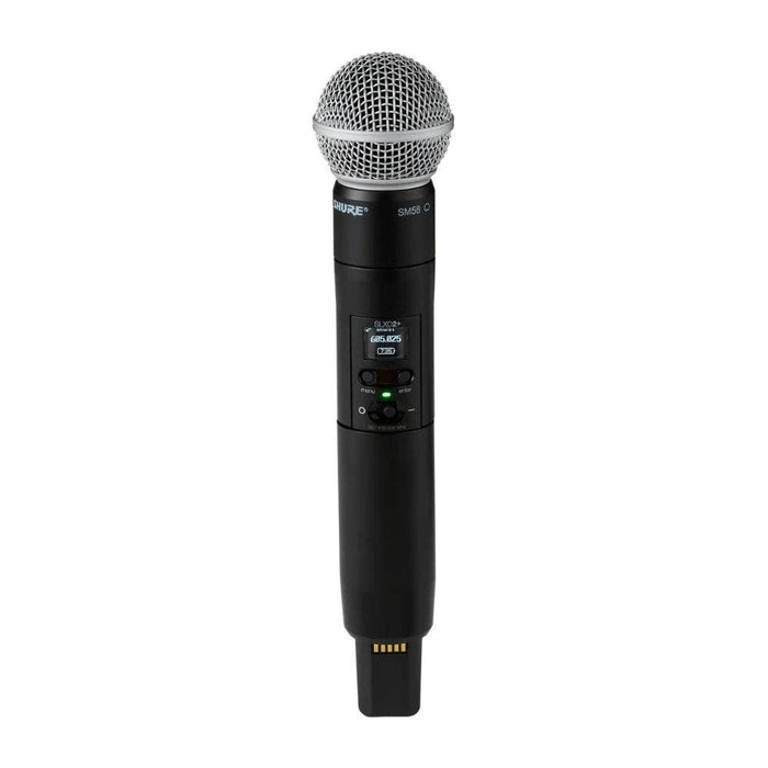Shure Wireless Digital Handheld System SLXD2+ Tx; SM58 Mic; SLXD4+ Rx; Frequency H58 = 520-606 MHz