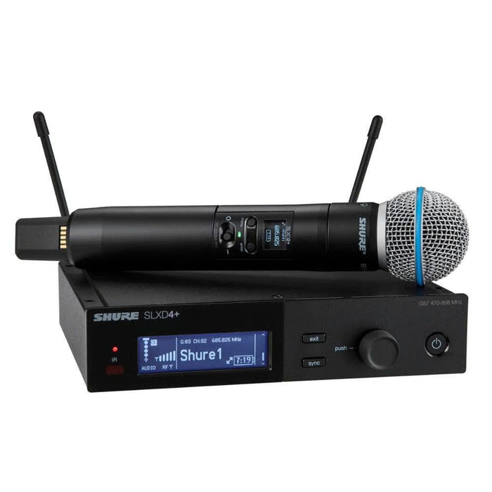 Shure Wireless Digital Handheld System SLXD2+ Tx; Beta58 Mic; SLXD4+ Rx; H58 = 520-606 MHz