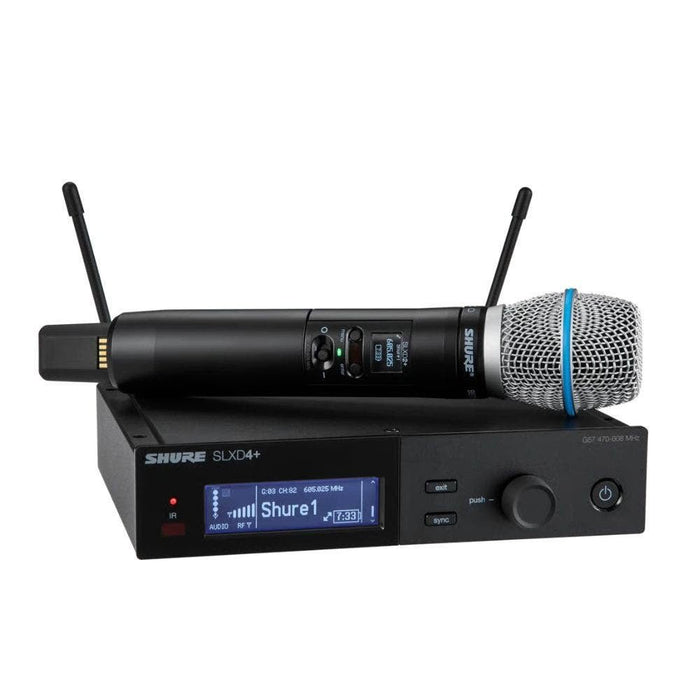 Shure Wireless Digital Handheld System SLXD2+ Tx; Beta87A Mic; SLXD4+ Rx; Frequency H58 = 520-606 MHz