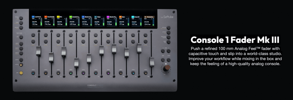 Softube | Console 1 Fader MK3 | DAW/Plug - In Controller w/ Analog Feel Faders (SFTB_Console1-Fader) - Gsus4