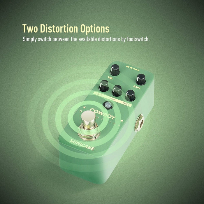 Sonicake - Cowboy Distortion - Mini Guitar Pedal (QSS-25) - Gsus4